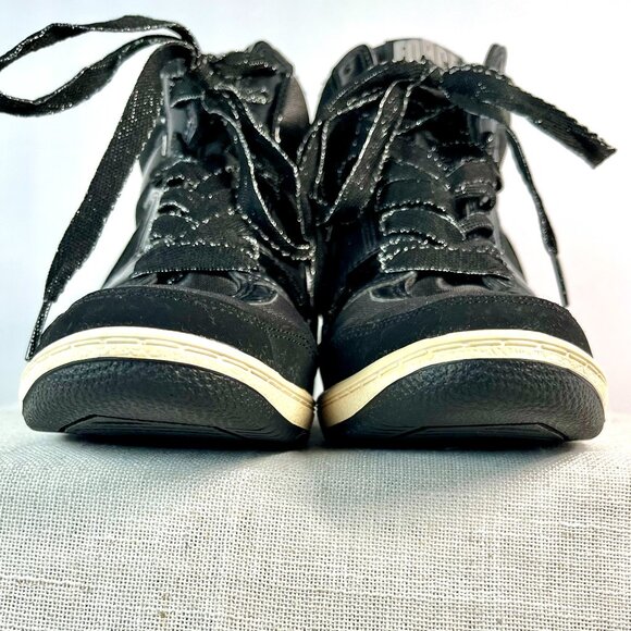 Nike Force High Top Sneakers Women’s Size 8 Black Glossy Classic Streetwear - Picture 5 of 16